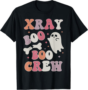 X Ray Boo Boo Crew Ghost Radiology Halloween Fall Nurse T-Shirt - T-Shirt | Black