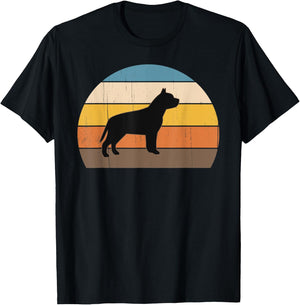 Cool Retro Sunset Pit Bulls - Great PitBull Owner / Lover T-Shirt - T-Shirt | Black