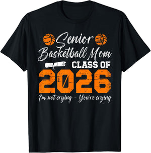 Basketball Senior Mom Class Of 2026 Basketball Senior Mama T-Shirt - T-Shirt | Black
