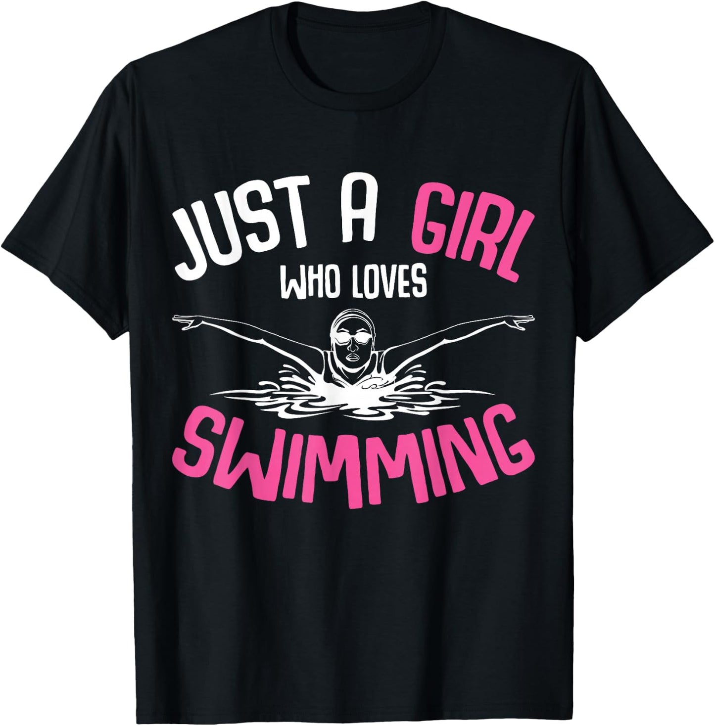Just a Girl who loves Swimming Swimmers Kids T-Shirt - T-Shirt | Black