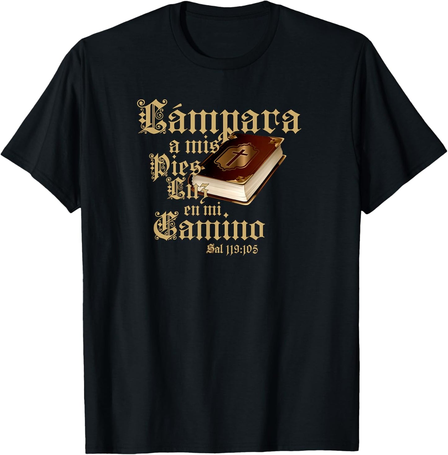 Christian Bible Verse Quote Sal 119:105 Retro T-Shirt - T-Shirt | Black