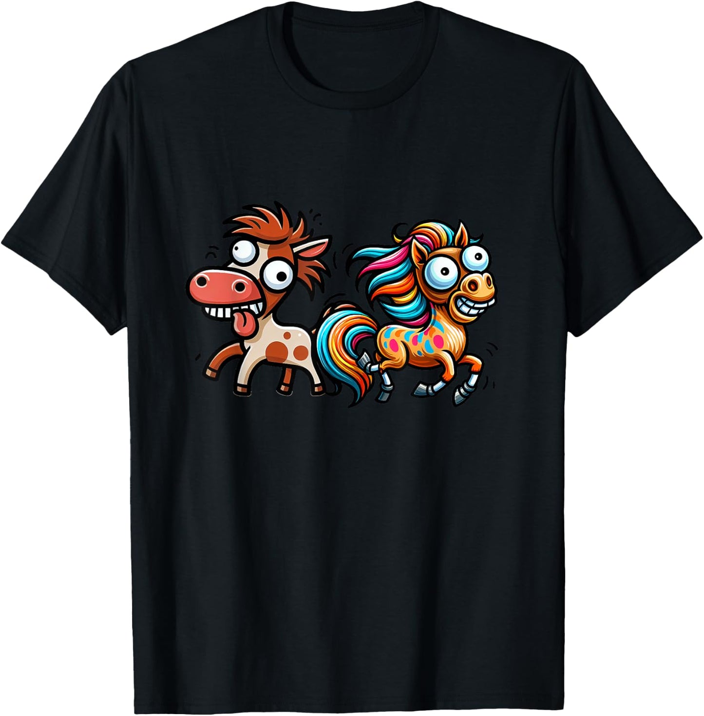 Funny Funny Horses Horse Rider Birthday T-Shirt - T-Shirt | Black