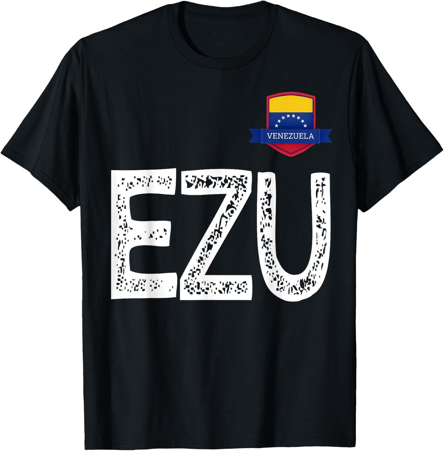 Venezuela Human-Flag Letter E and Letter Z and U Venezuela T-Shirt - T-Shirt | Black