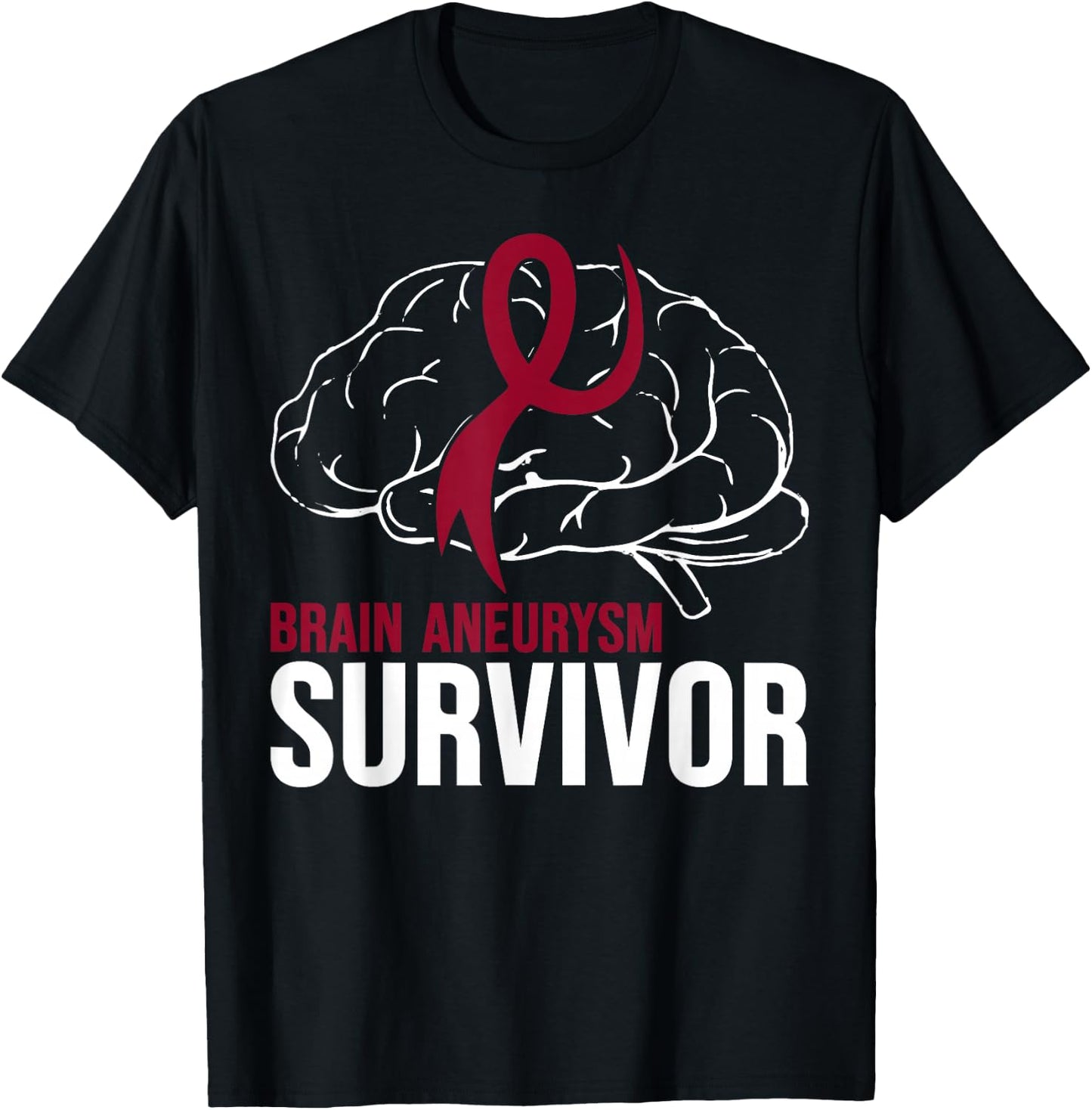 Brain Aneurysm Awareness Survivor Brain Aneurysm T-Shirt - T-Shirt | Black