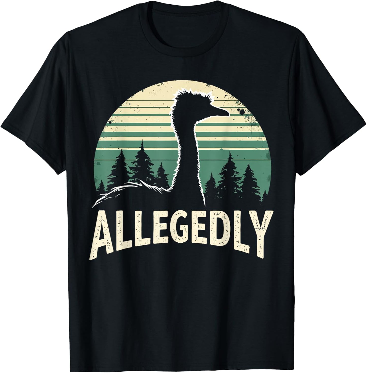 Allegedly Funny Bouquet Retro Forest Sunset T-Shirt - T-Shirt | Black