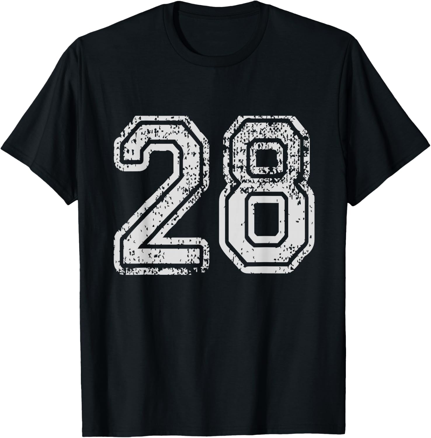 Team Jersey Uniforms Number 28 School Sports 28th Birthday T-Shirt - T-Shirt | Black
