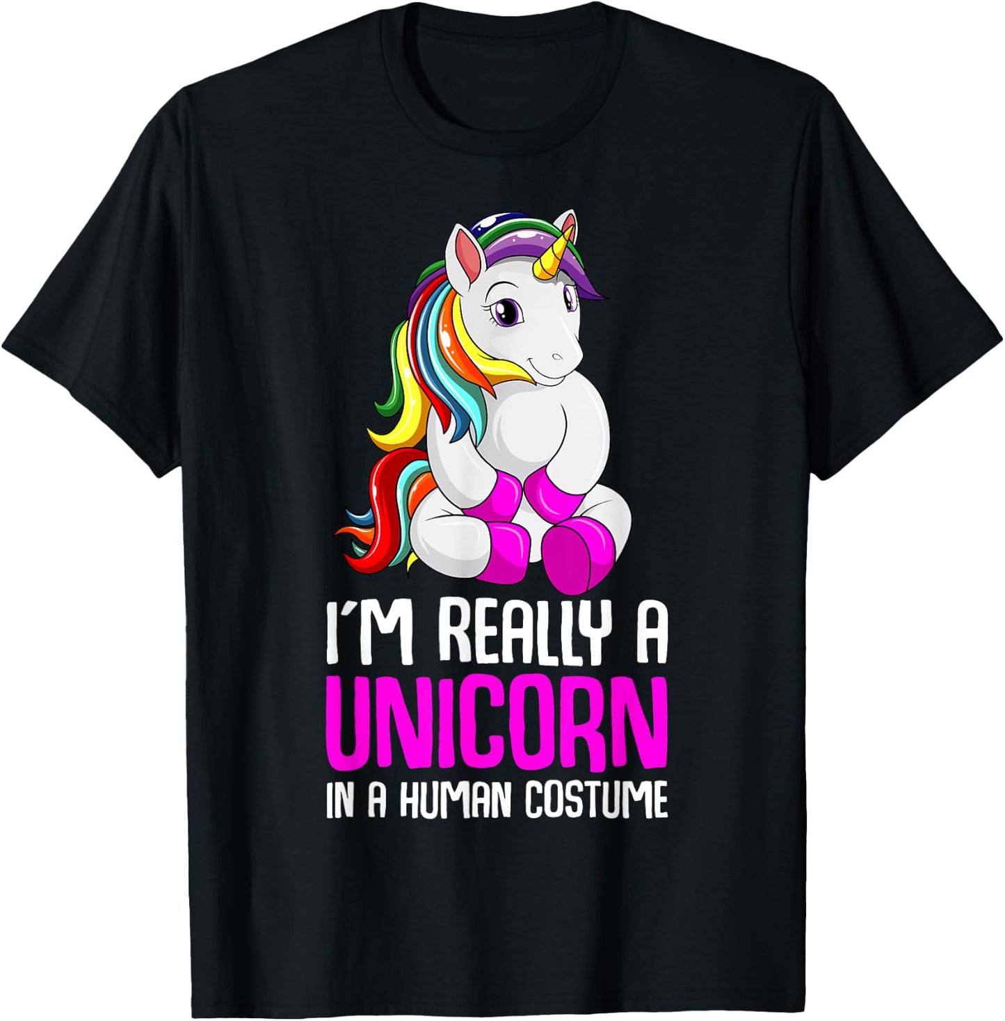 Unicorn Lover Unicorns Costume Kids Girls Youth Women T-Shirt - T-Shirt | Black