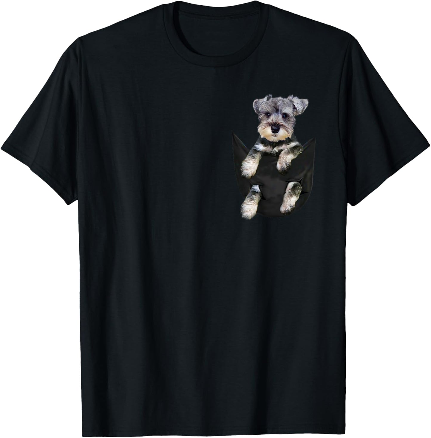 Schnauzer Dog in Pocket Puppy Gifts T-Shirt - T-Shirt | Black