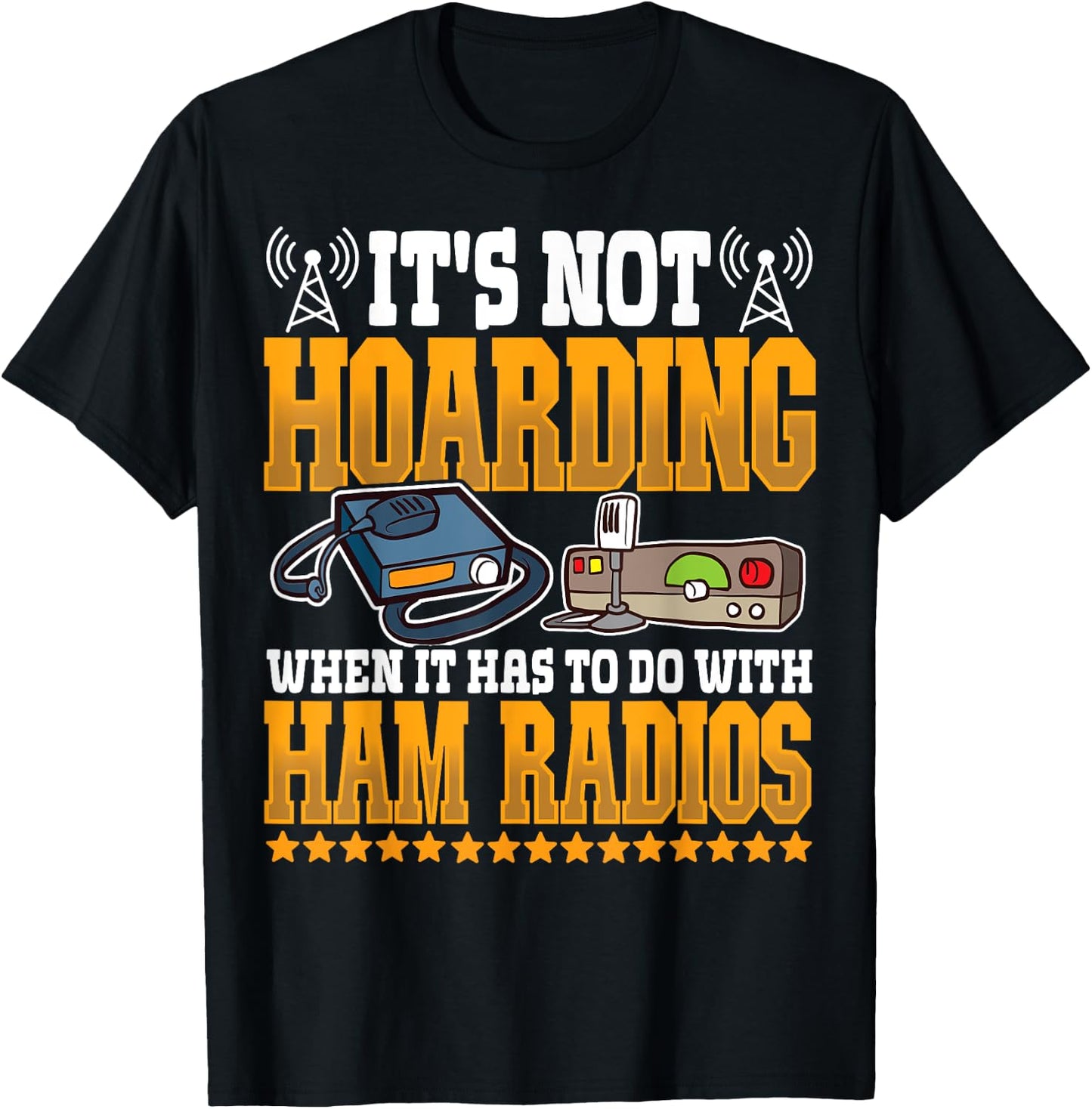 Best Licensed Amateur Ham Radio Operator Designs -Adults Black Short Sleeve Classic Fit T-Shirt - T-Shirt | Black