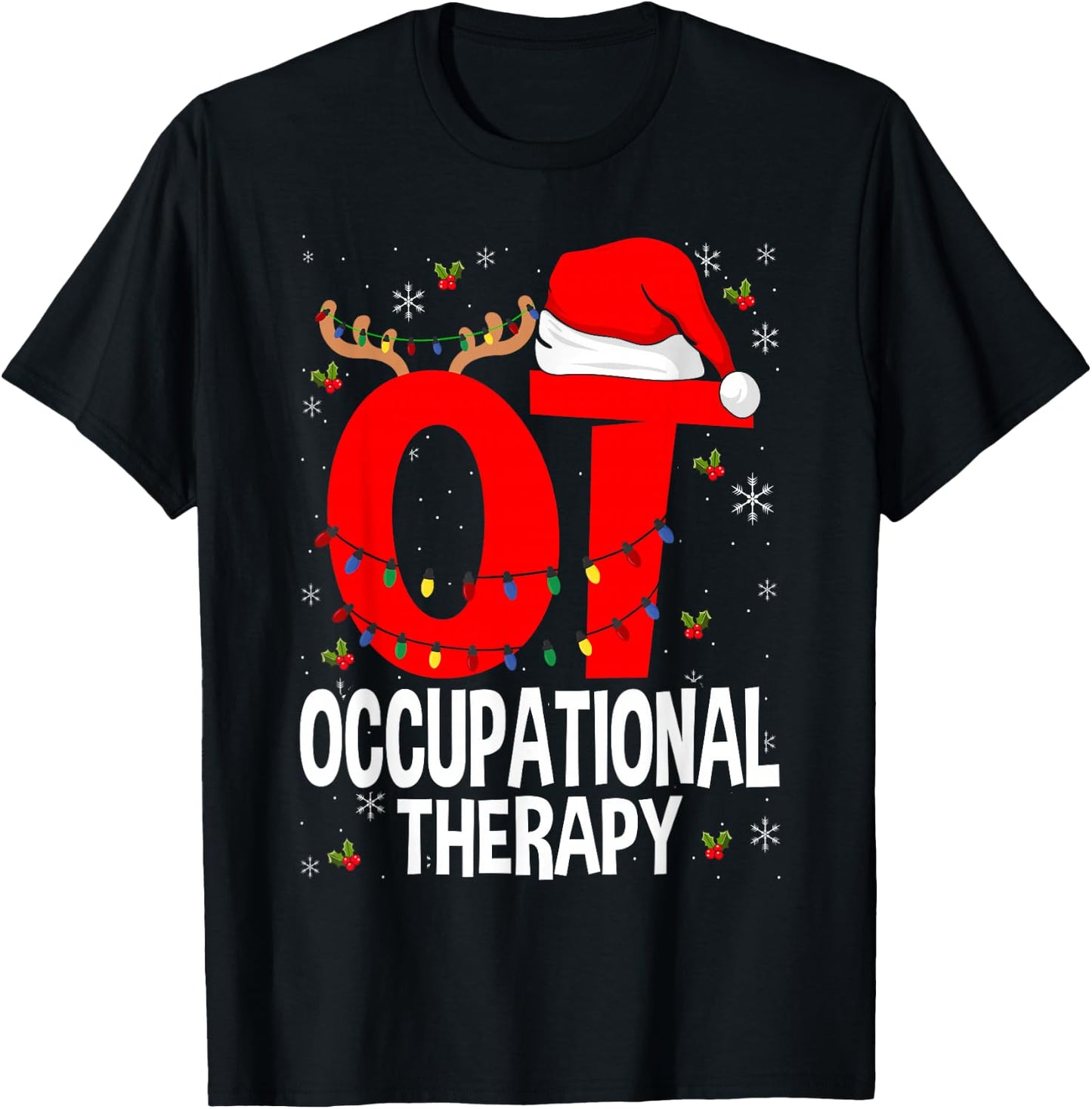Therapy Christmas Lover Gift Co. Occupational Therapy Retro Groovy OT Therapist T-Shirt - T-Shirt | Black