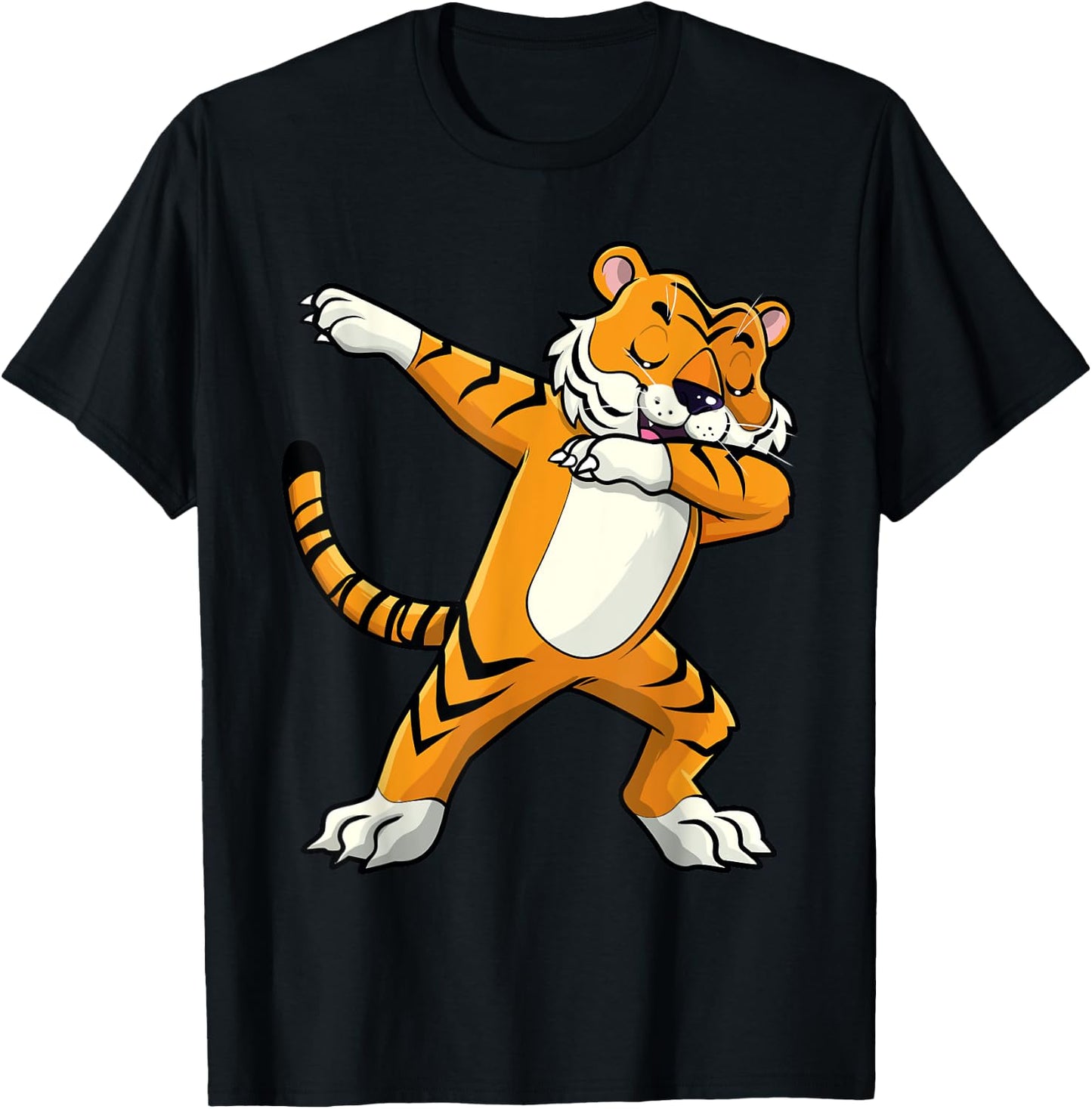 Dabbing Tiger Zoo Birthday Safari Lover Men Women Kids T-Shirt - T-Shirt | Black
