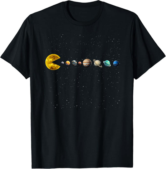 Funny Astronaut Planets gift Video Games astronomy space T-Shirt - T-Shirt | Black