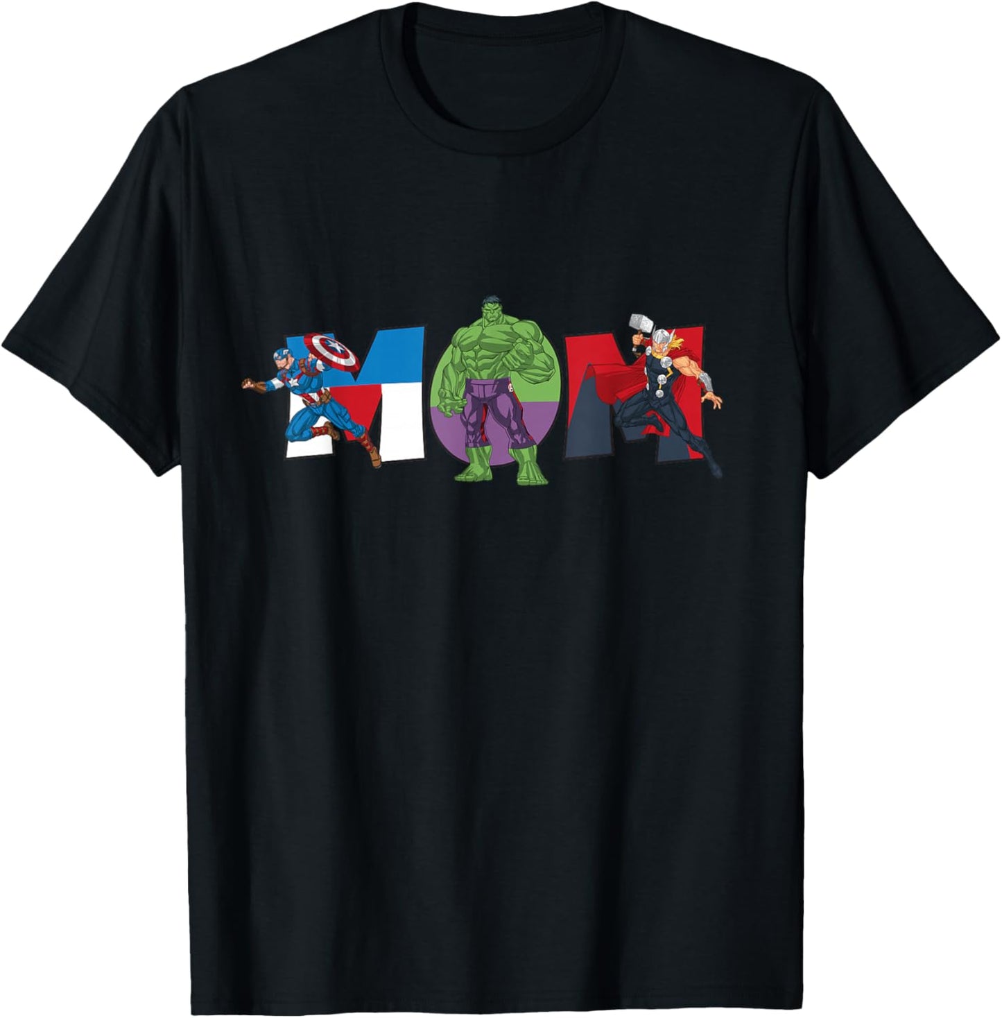 Marvel Avengers Team Mom Mother’s Day Family Trip Birthday T-Shirt - T-Shirt | Black