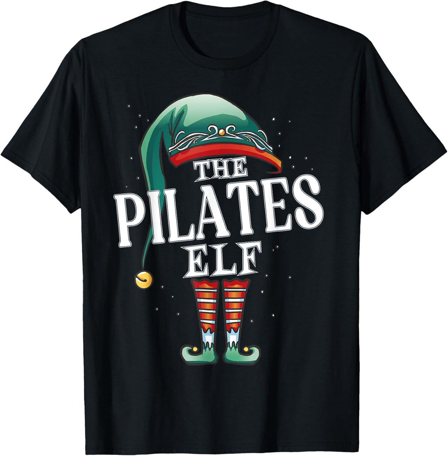 Pilates Elf Christmas Group Xmas Pajama Party T-Shirt - T-Shirt | Black