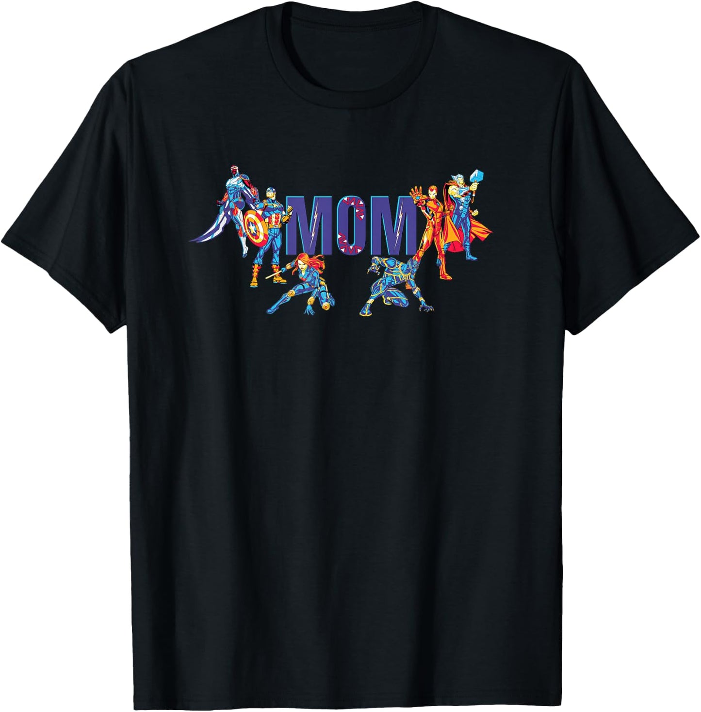 Marvel Super Heroes Avengers Family Vacation Trip Mom T-Shirt - T-Shirt | Black
