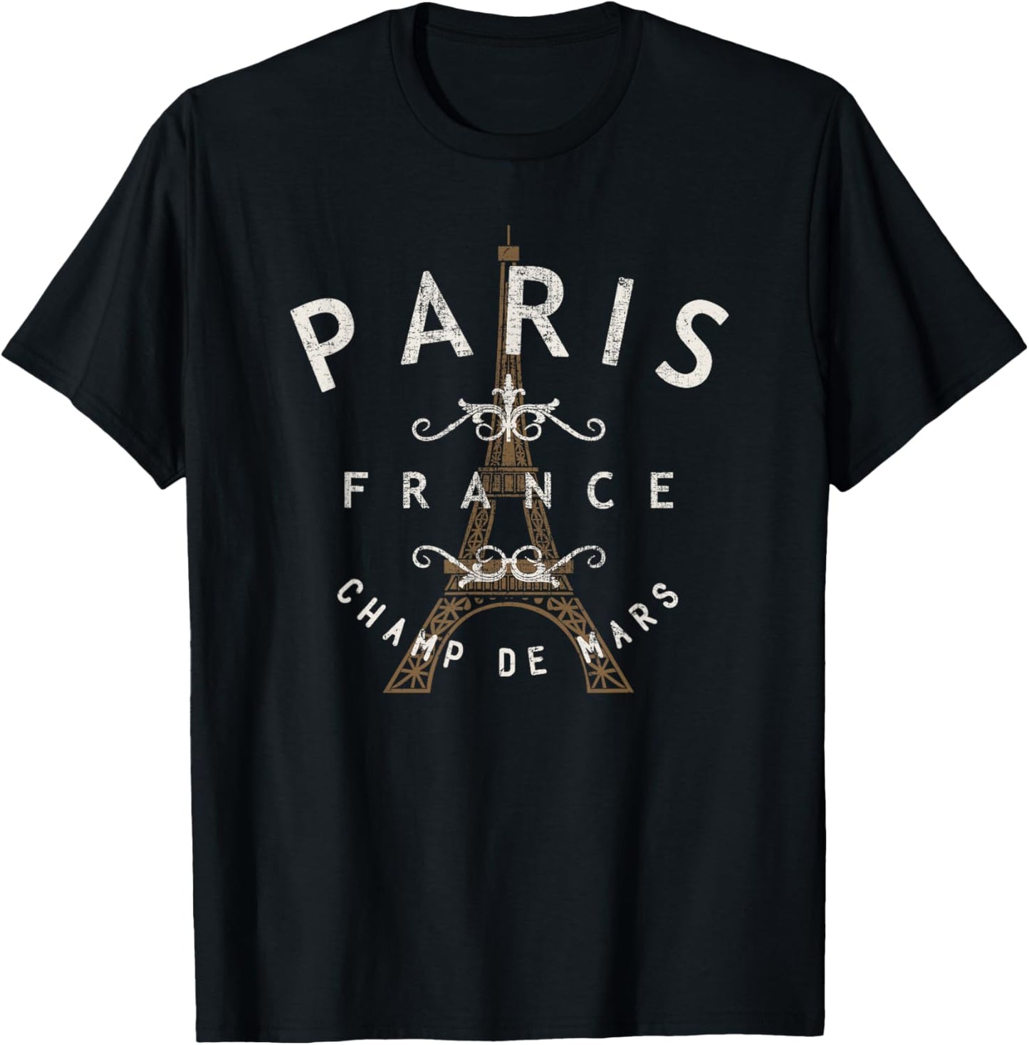 Paris France Vintage T-Shirt - T-Shirt | Black