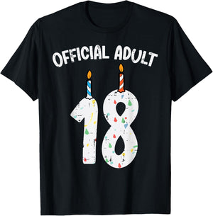 Official Adult 18 Candles 18th Birthday Women Girls T-Shirt - T-Shirt | Black