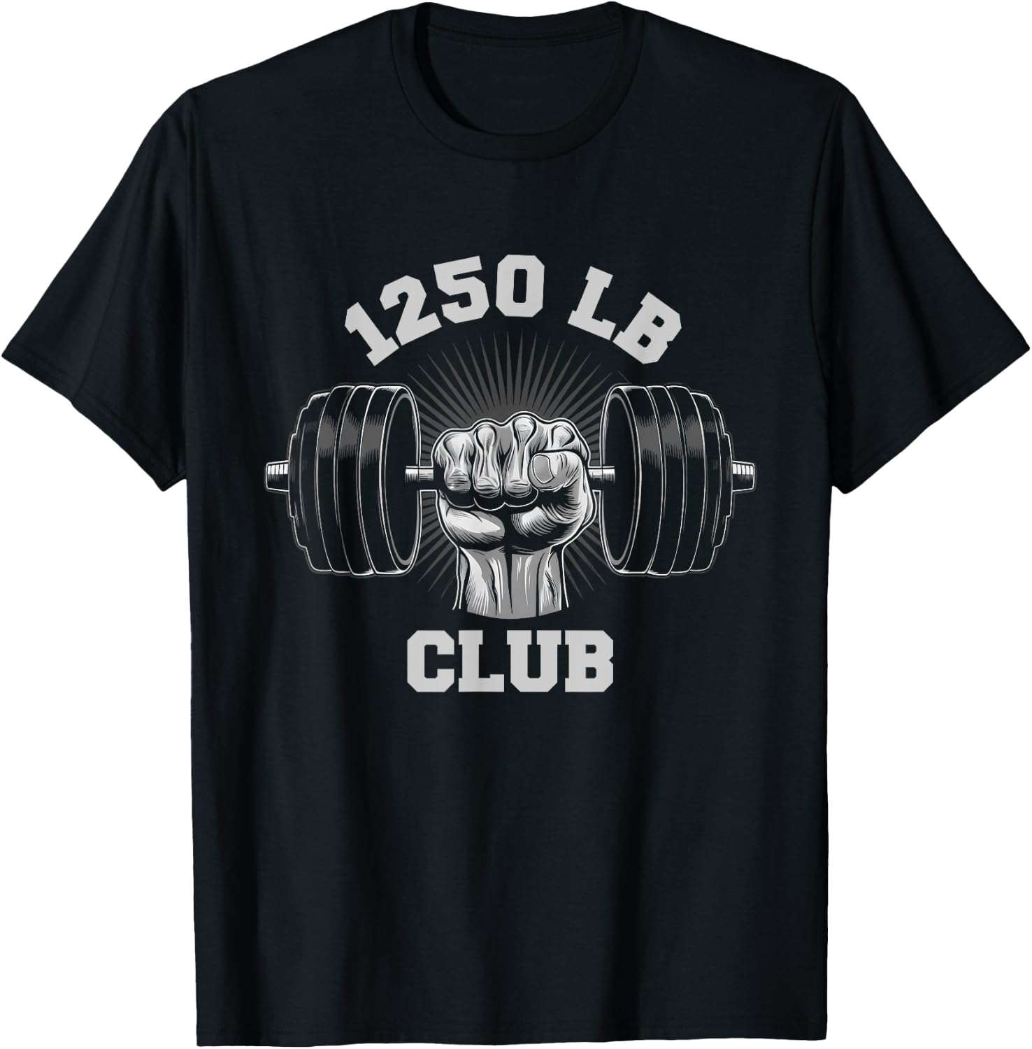 1250 Pound Club Gym Weightlifting Bodybuilders 1250 lb Club T-Shirt - T-Shirt | Black