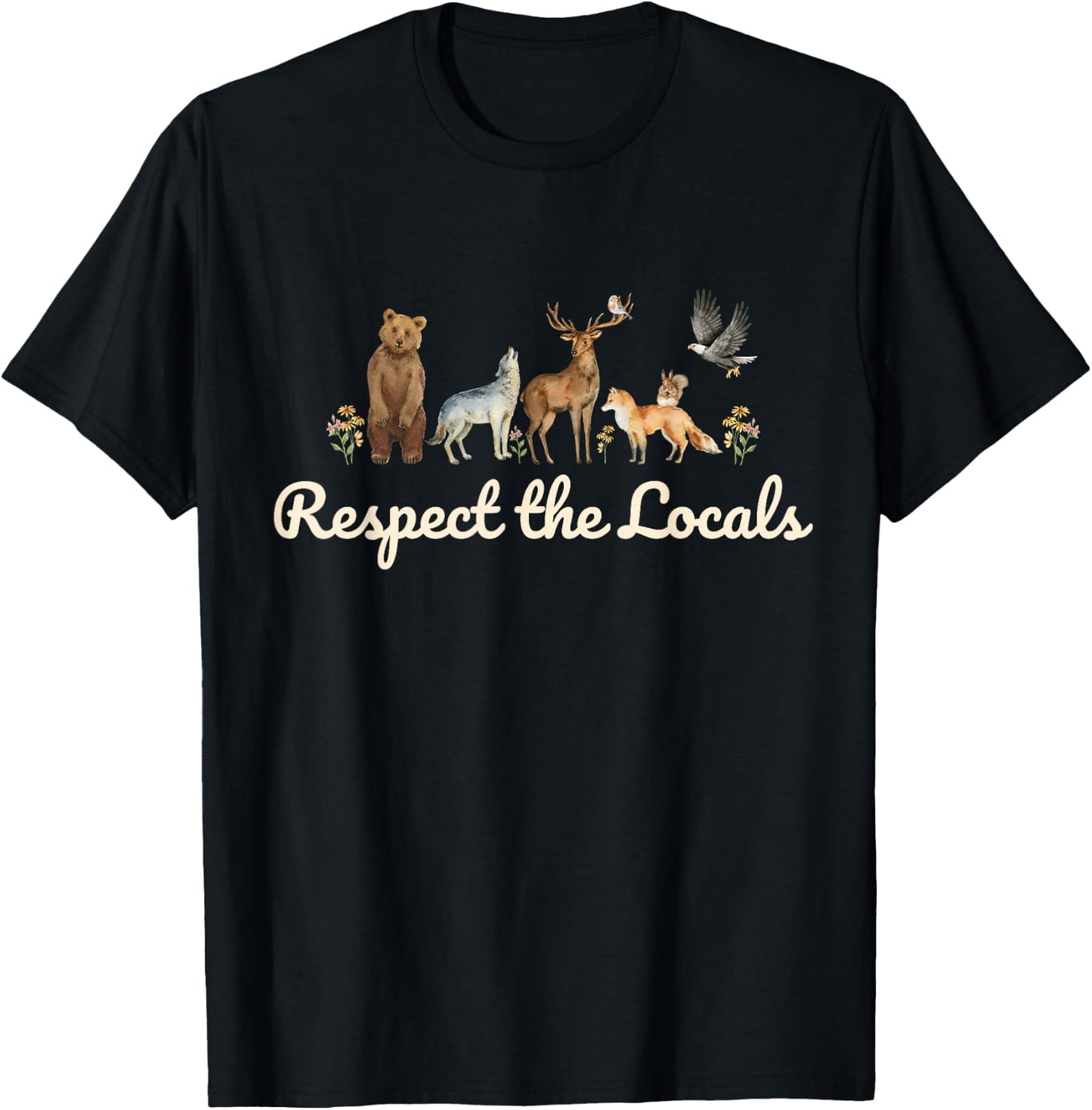 Respect the Locals Wildlife Nature, Sustainable Conservation T-Shirt - T-Shirt | Black
