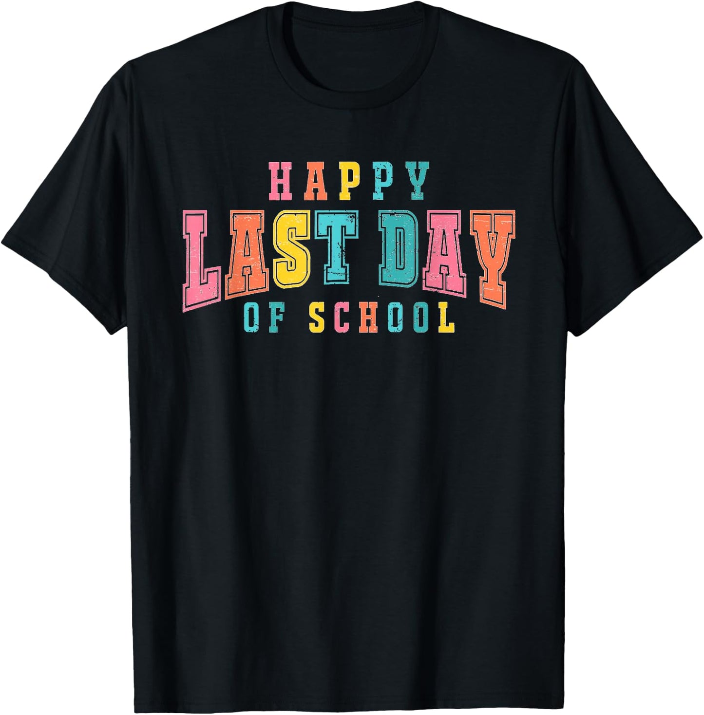 Happy Last Day Of School Retro Vintage T-Shirt - T-Shirt | Black