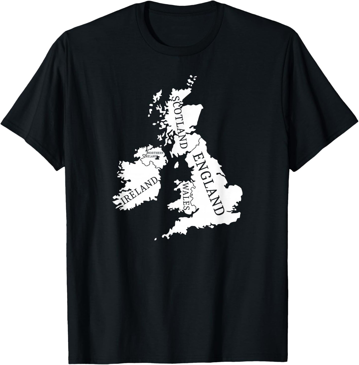British Isles Sea Ireland Scotland Wales England Map Coins T-Shirt - T-Shirt | Black