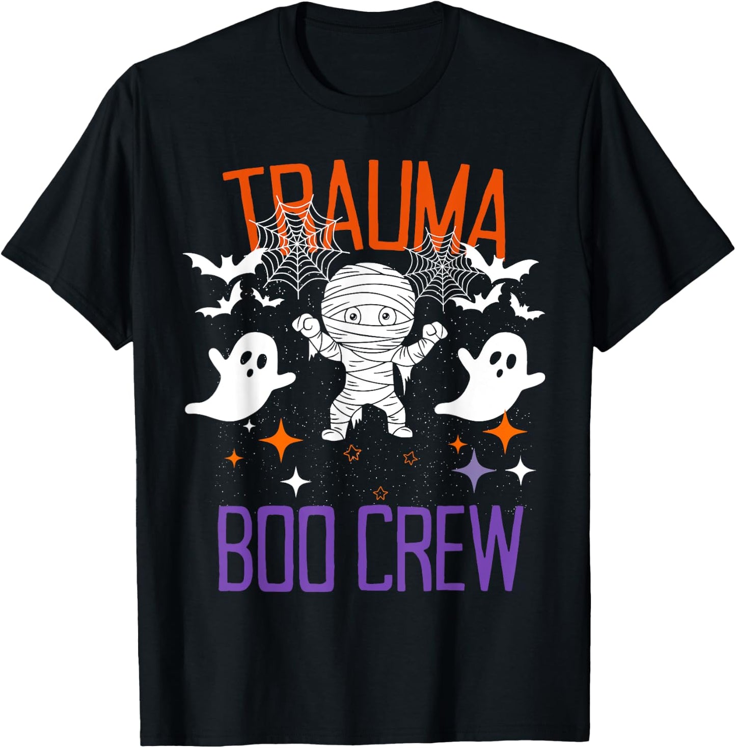 Trauma Boo Crew Halloween Trauma Intensive Care Unit Nurse T-Shirt - T-Shirt | Black