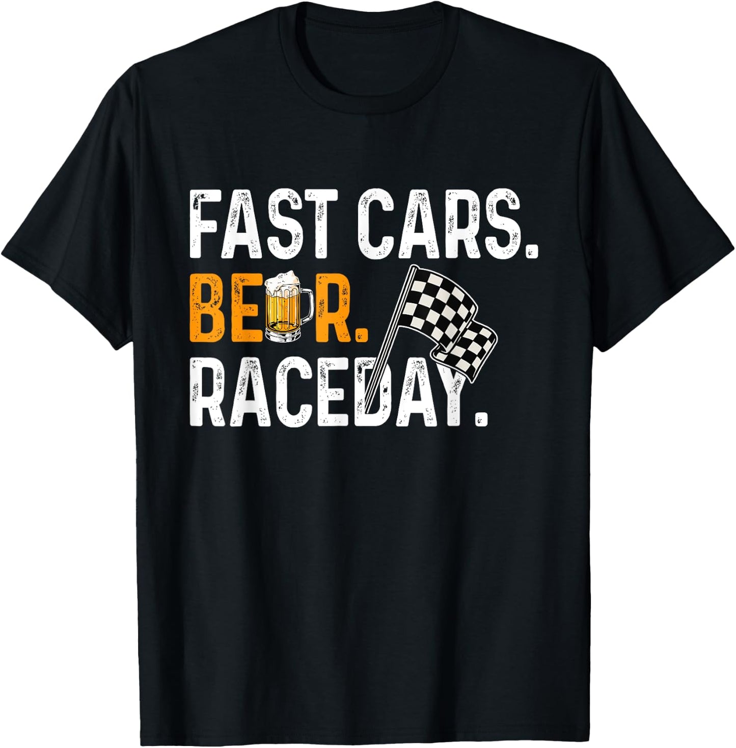 Fast Cars Beer Race Day Funny Car Driver Racing Drinking T-Shirt - T-Shirt | Black