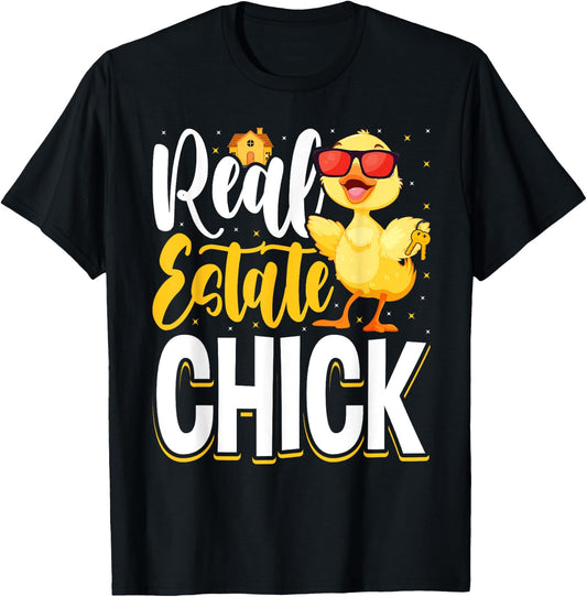 Real Estate Chick Funny Realtor T-Shirt - T-Shirt | Black