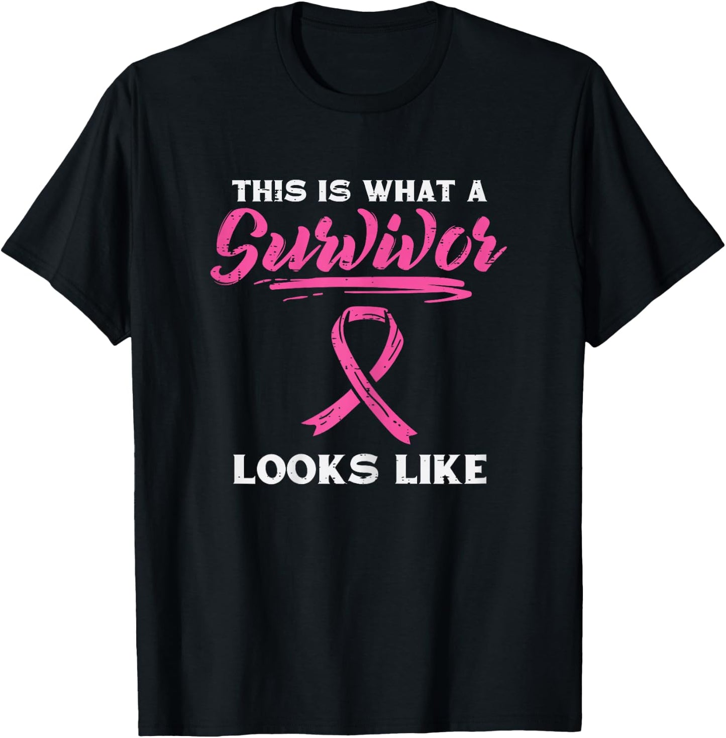 What A Survivor Looks Like Breast Cancer Awareness Women T-Shirt - T-Shirt | Black