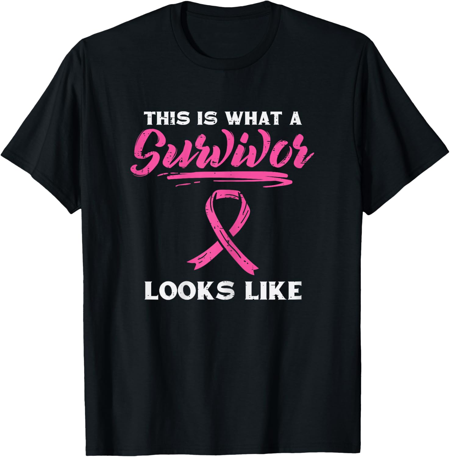 What A Survivor Looks Like Breast Cancer Awareness Women T-Shirt - T-Shirt | Black
