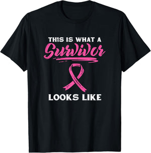 What A Survivor Looks Like Breast Cancer Awareness Women T-Shirt - T-Shirt | Black