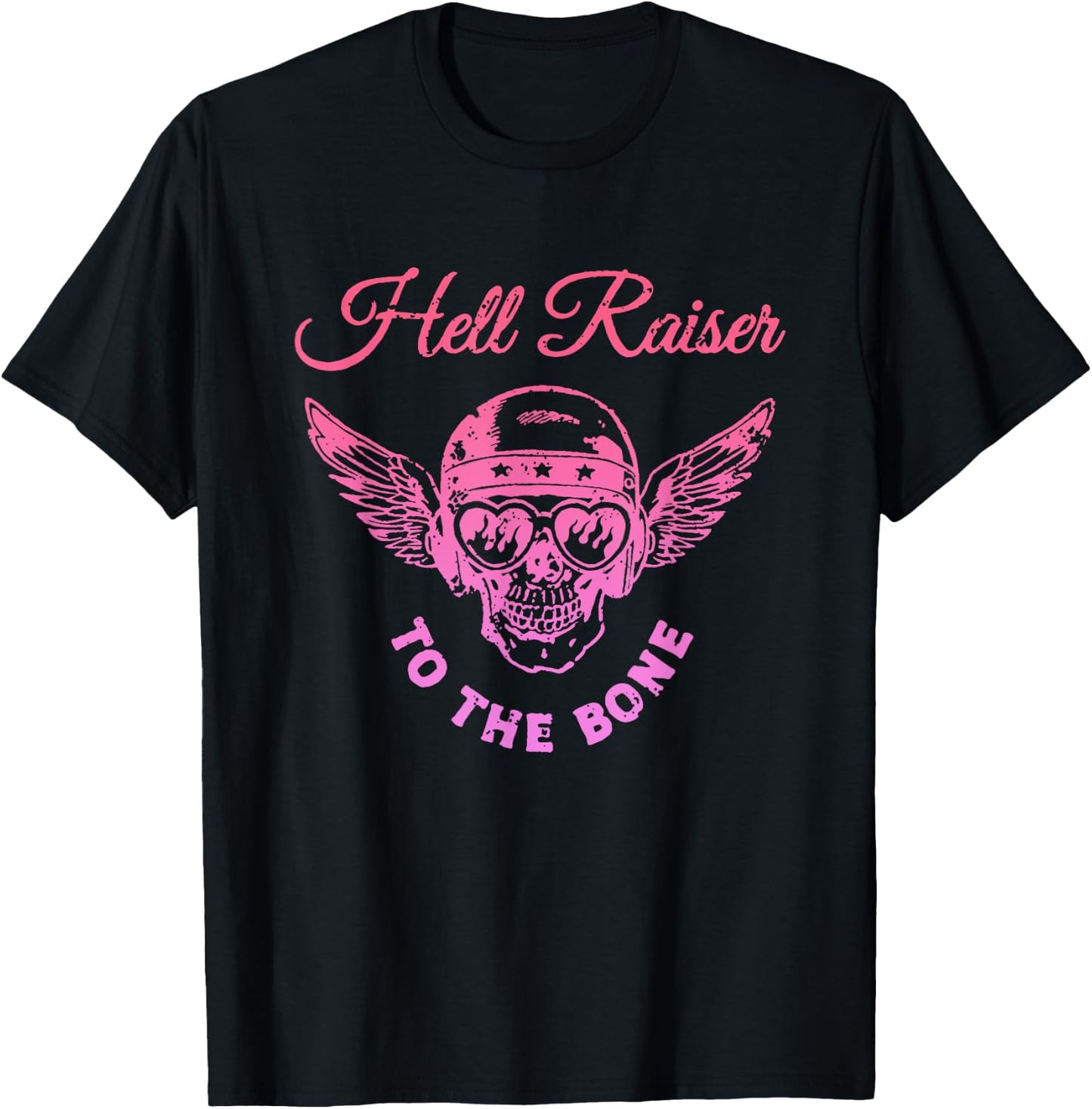 Hell Raiser To The Bone Skeleton Design T-Shirt - T-Shirt | Black