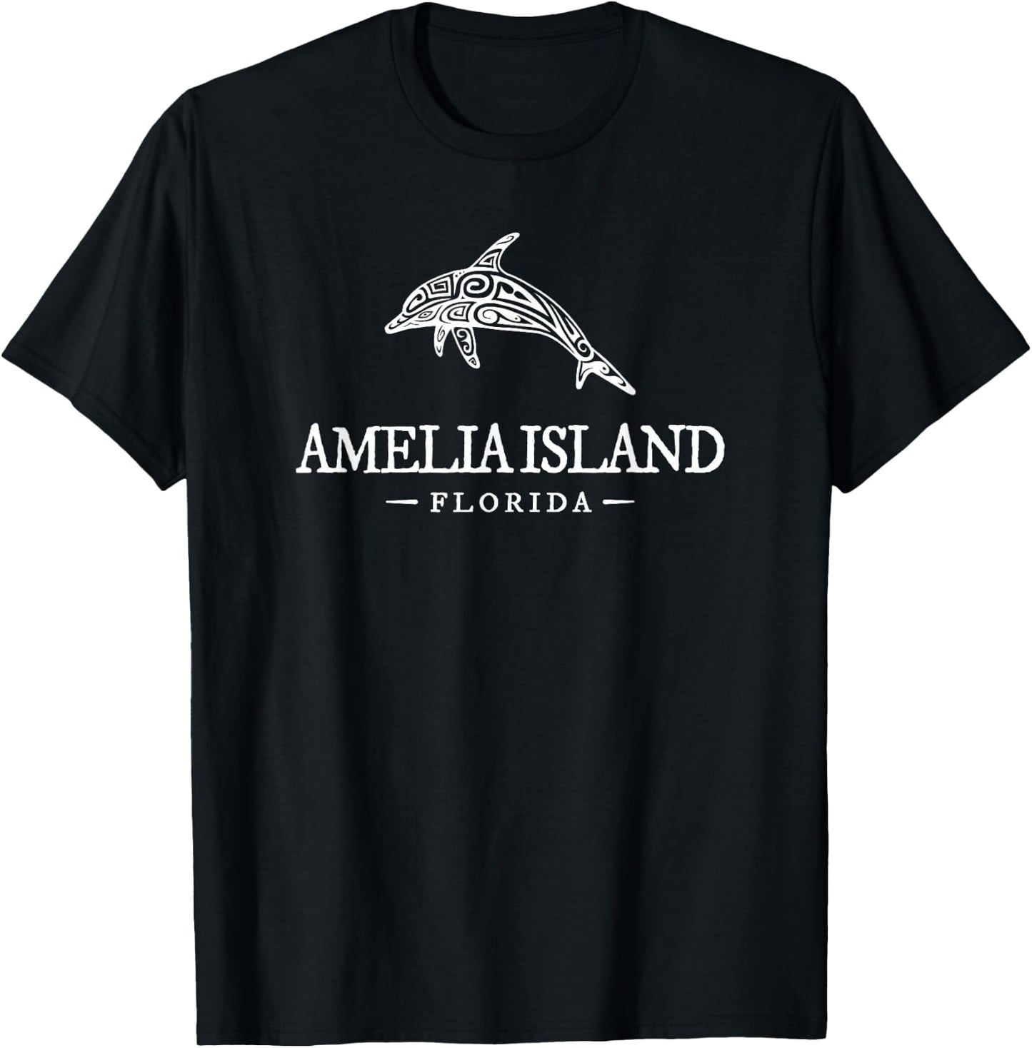 Amelia Island Florida Dolphin Vacation Souvenir Boys Girls T-Shirt - T-Shirt | Black