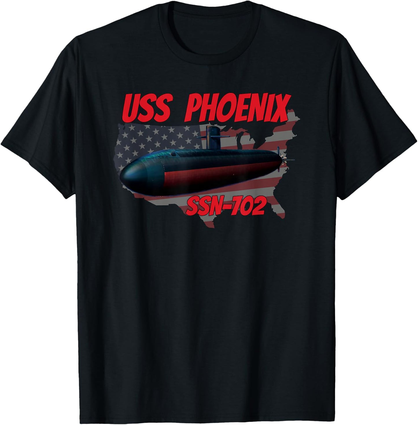 USS Phoenix SSN-702 Submarine Veterans Day Father Grandpa T-Shirt - T-Shirt | Black