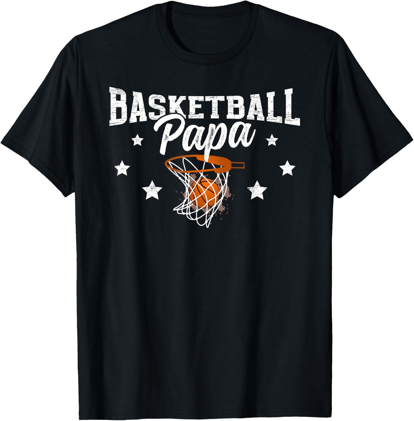 Basketball Papa Grandpa Papa Of A Basketball Player Papa T-Shirt - T-Shirt | Black