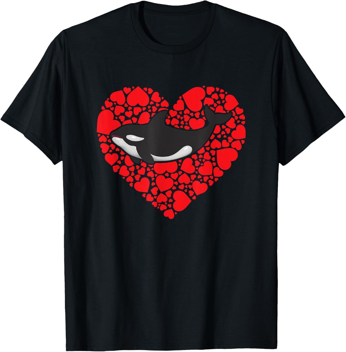 Orca Killer whale Love Valentines day Gift kids T-Shirt - T-Shirt | Black
