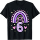 6th Birthday Rainbow Butterfly 6 Years Old Six 6 Birthday T-Shirt - T-Shirt | Black