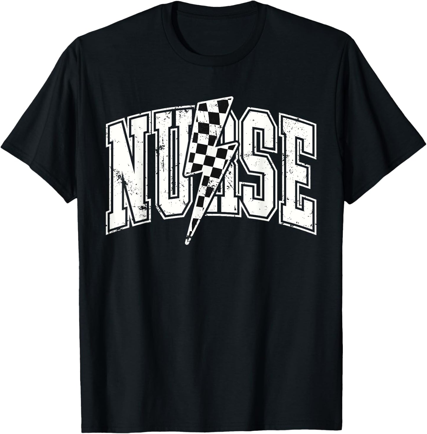 Nurse Checkered RN NICU Nurse Hosting Race Car Pit Crew T-Shirt - T-Shirt | Black