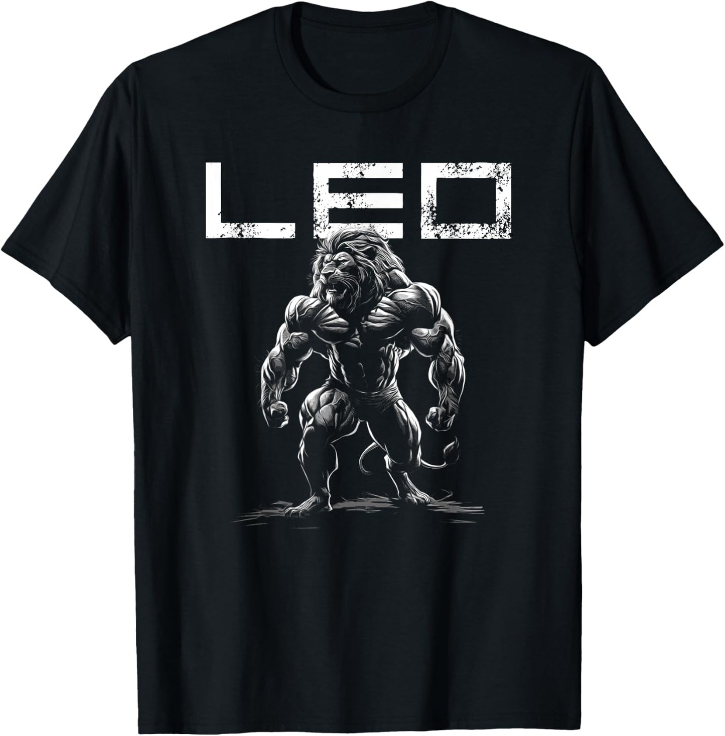 Lion With Muscles Leo Zodiac Workout Gym T-Shirt - T-Shirt | Black