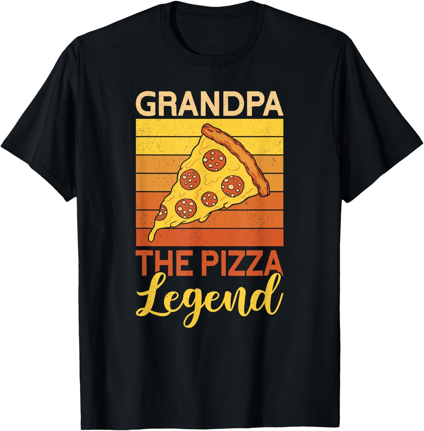 Grandpa The Pizza Legend Father's Day Funny Pizza Making T-Shirt - T-Shirt | Black