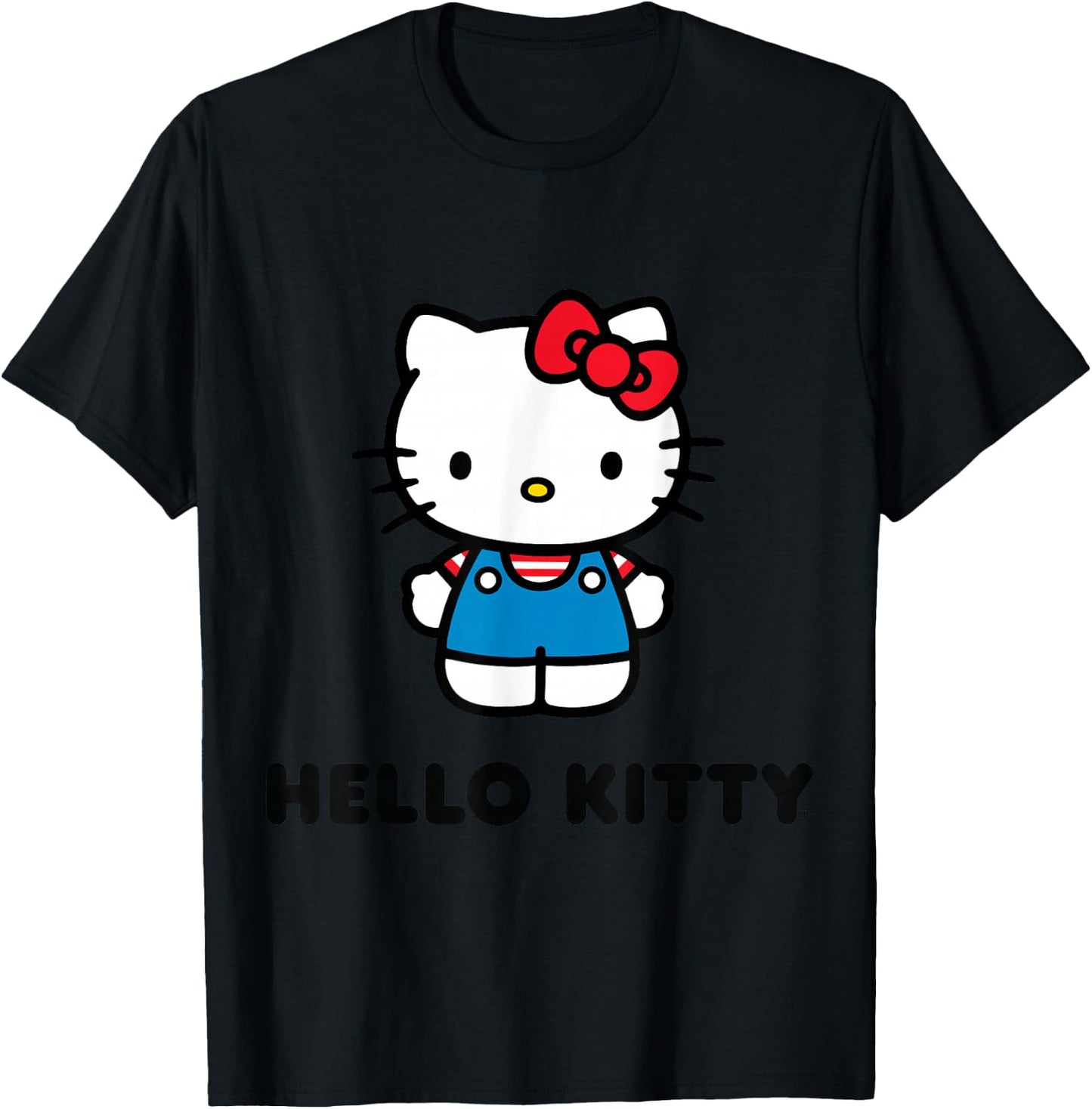 SANRIO Hello Kitty Character Front and Back , Grey T-Shirt - T-Shirt | Black