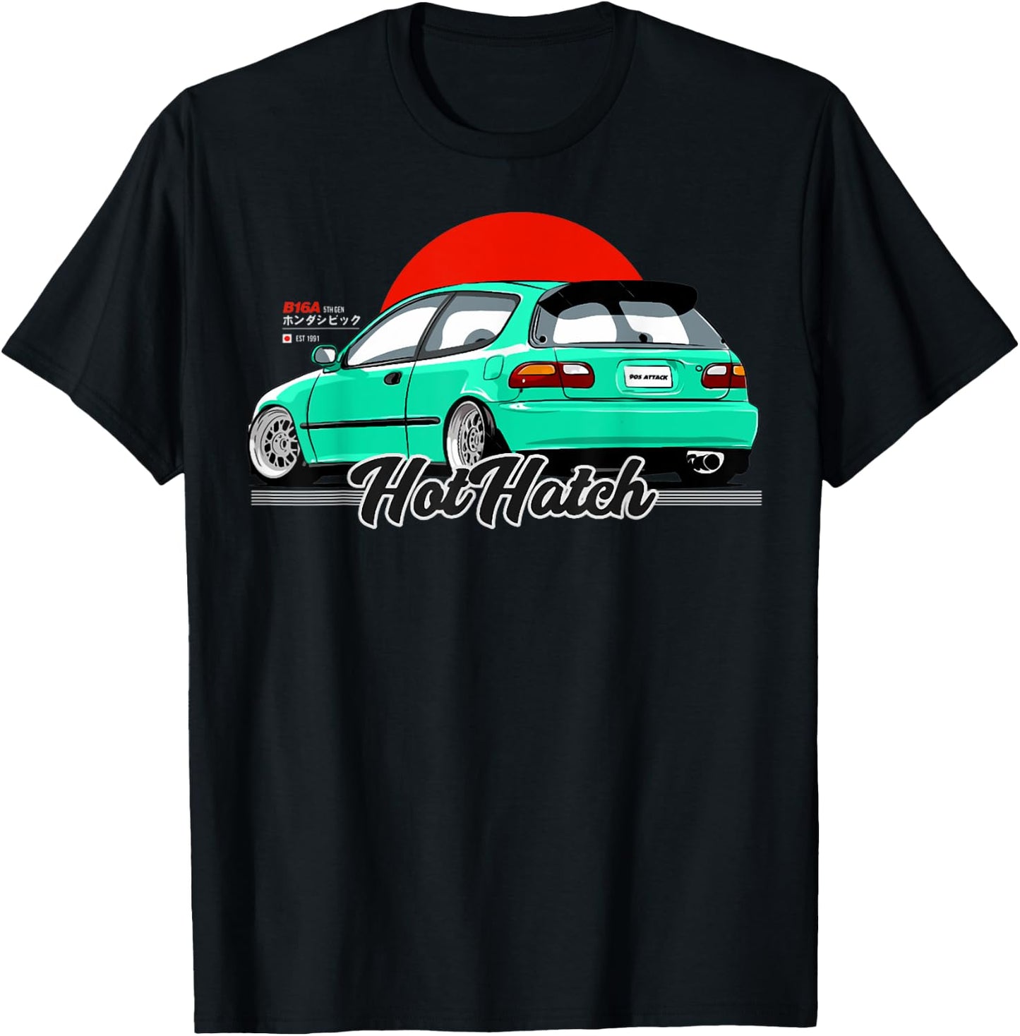 Civic eg hothatch Japanese car T-Shirt - T-Shirt | Black
