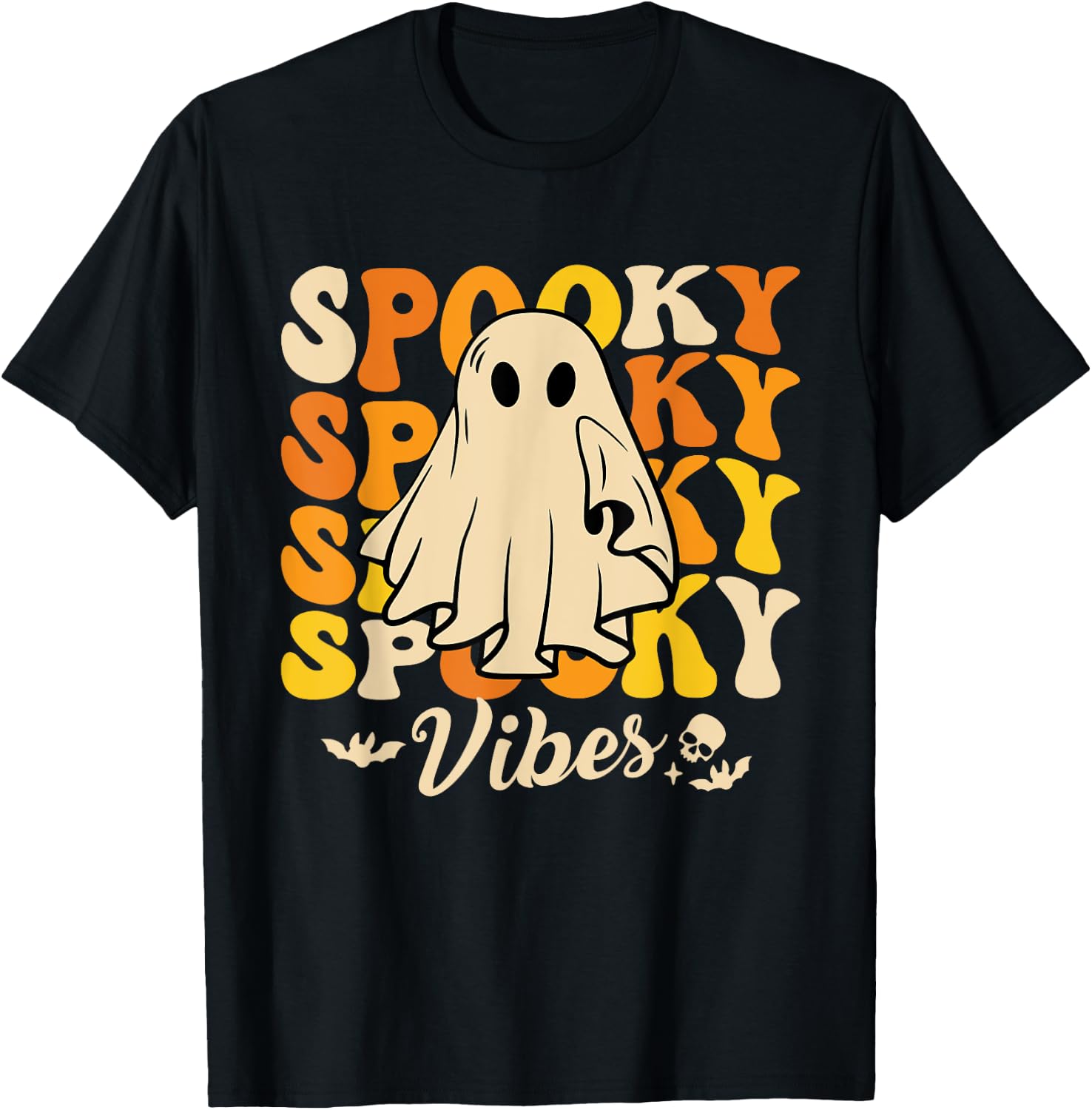 Spooky Vibes Funny Lazy Halloween Costume Outfit T-Shirt - T-Shirt | Black