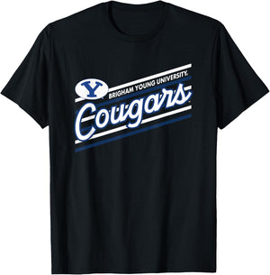 BYU Cougars Retro Performer Blue Officially Licensed T-Shirt - T-Shirt | Black