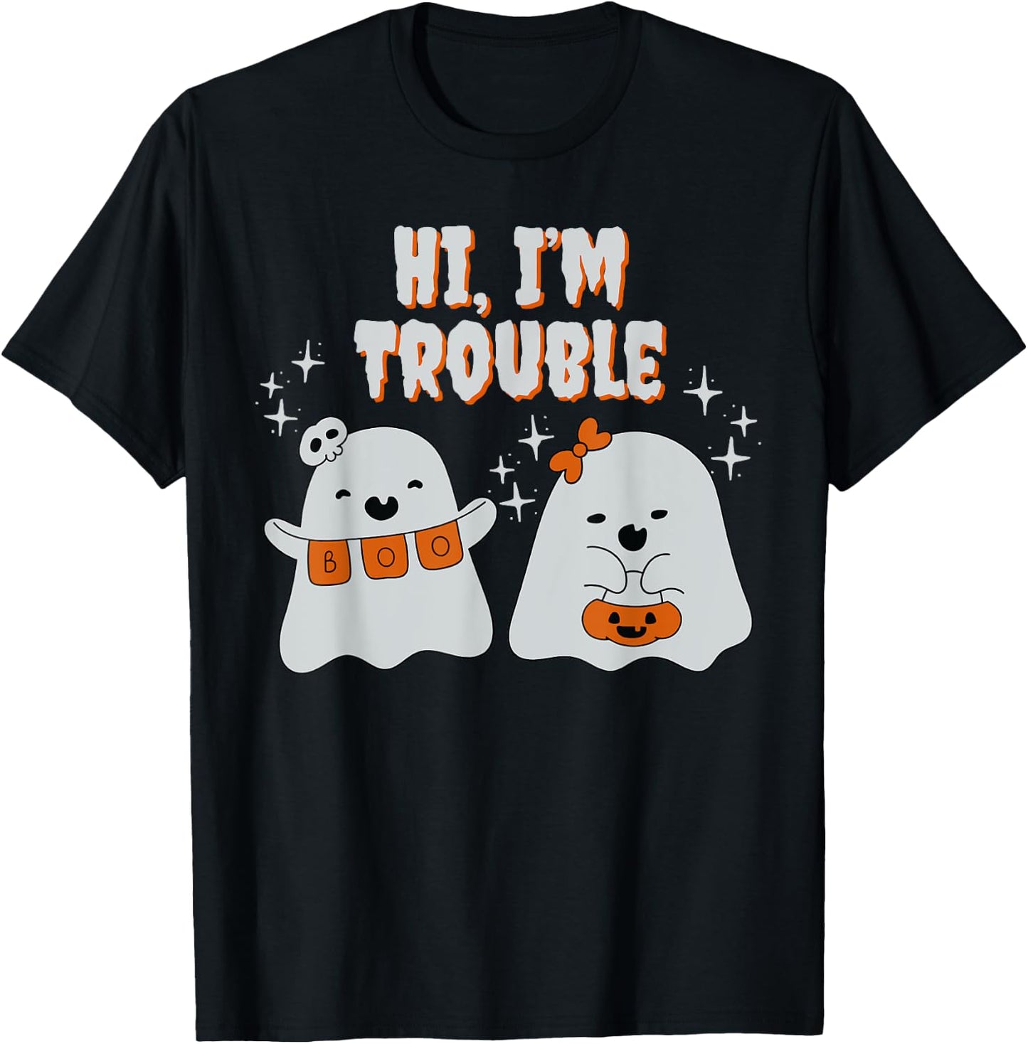 Hi, I'm Trouble Matching Couple Halloween Costume T-Shirt - T-Shirt | Black