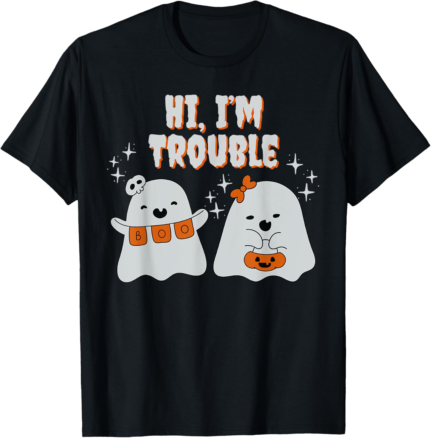 Hi, I'm Trouble Matching Couple Halloween Costume T-Shirt - T-Shirt | Black