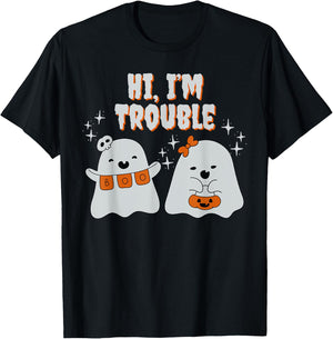 Hi, I'm Trouble Matching Couple Halloween Costume T-Shirt - T-Shirt | Black