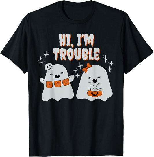 Hi, I'm Trouble Matching Couple Halloween Costume T-Shirt - T-Shirt | Black