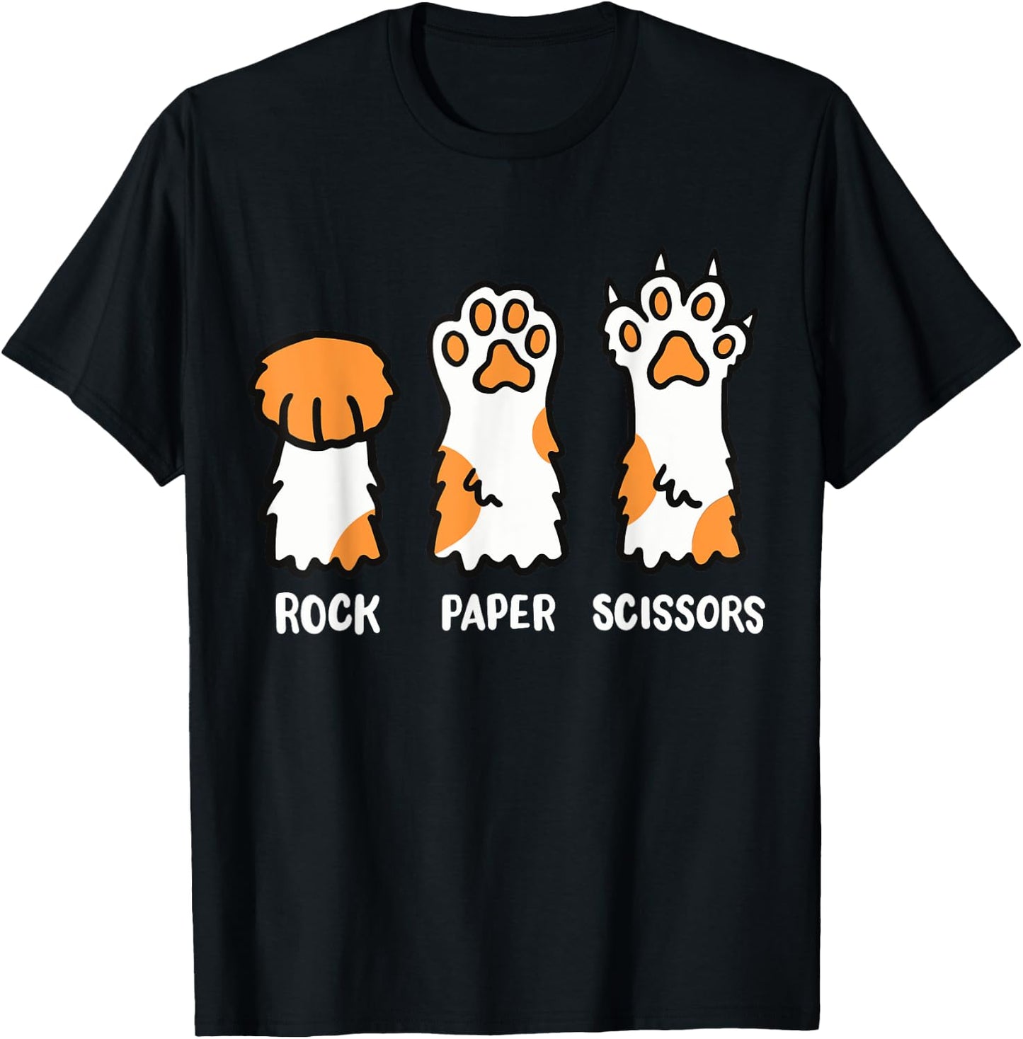 Cat Cats Cat Lover Cat Owner Rock Paper Scissors Funny T-Shirt - T-Shirt | Black