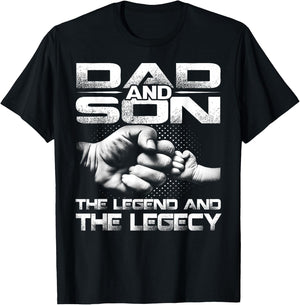 Dad And Son The Legend And The Legacy T-Shirt - T-Shirt | Black